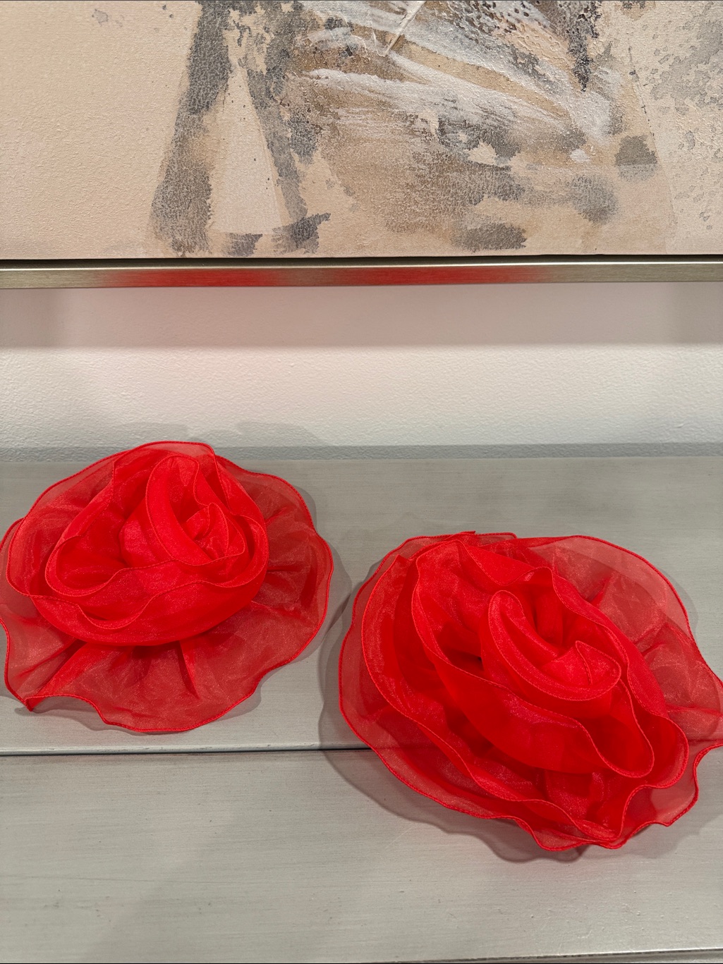 Set Of Red Floral Accessory With Pins